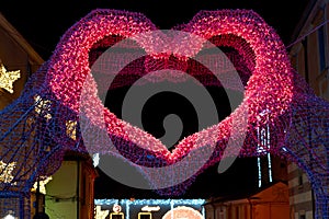 xmas lights art heart shaped shape with hands festival christmas event