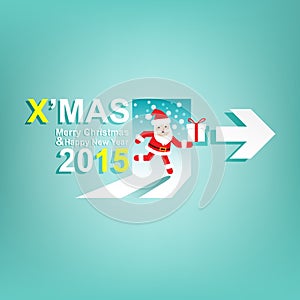 Xmas and New Year 2015 background. X'MAS Sign concept