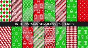 Xmas New year texture. Christmas seamless patterns collection. Festive seamless background. Holiday wrapping paper