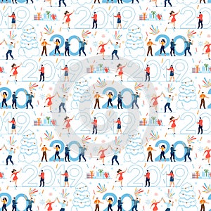 Xmas Office Party Design for Seamless Pattern