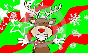 Xmas reindeer cartoon expression background5 photo
