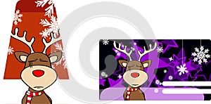 Xmas reindeer cartoon giftcard