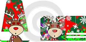Xmas reindeer cartoon giftcard0
