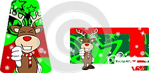 Xmas reindeer cartoon giftcard01