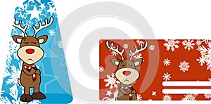 Xmas reindeer cartoon giftcard04