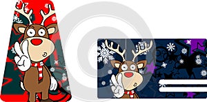 Xmas reindeer cartoon giftcard1