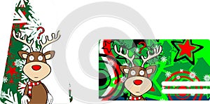 Xmas reindeer cartoon giftcard6