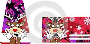 Xmas reindeer cartoon giftcard8