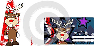 Xmas reindeer cartoon giftcard9