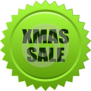 Xmas sale seal stamp badge green