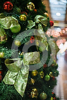 Xmas tree decorations in mall