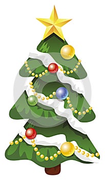 Xmas vector decorated tree