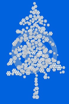 Xmass tree on blue