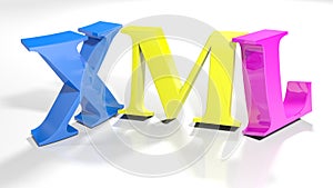 XML colorful 3D write - 3D rendering