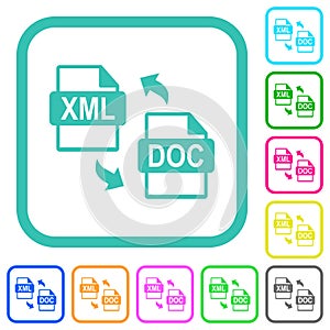 XML DOC file conversion vivid colored flat icons