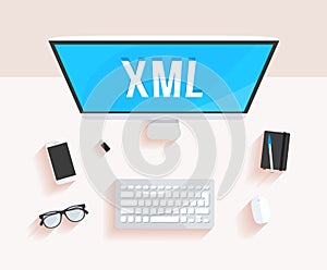 Xml Extensible Markup Language Desktop Computer photo