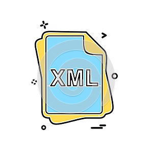 XML file type icon design vector