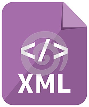 XML icon | Major programming language vector icon illustration   color version