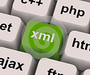 Xml Programming Key Shows Extensible Markup Language