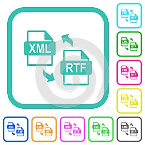 XML RTF file conversion vivid colored flat icons