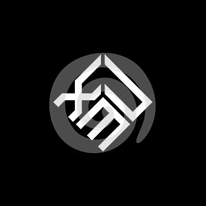 XMU letter logo design on black background. XMU creative initials letter logo concept. XMU letter design