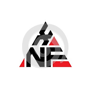 XNF triangle letter logo design with triangle shape. XNF triangle logo design monogram. XNF triangle vector logo template with red