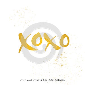 Xo Xo. Valentines day calligraphy gift card. Hand drawn design e