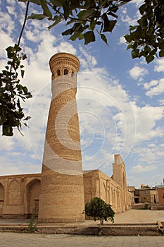 Xoja Kalon Minaret in Bukhara city, Uzbekistan