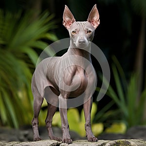 The xoloitzcuintle, xoloitzcuintli or xolo, is a hairless dog breed native to Mexico It comes in Toy, Standard and Medium si