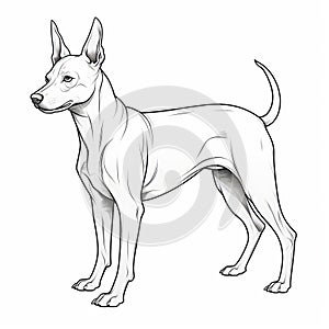Xoloitzcuintli Line Drawing: Simple And Elegant Dog Coloring Pages