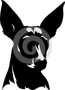 Xoloitzcuintli Mexican Hairless Dog Black Silhouette Generative Ai