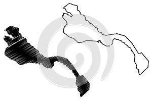 Xorazm Region map vector photo