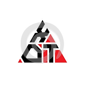 XOT triangle letter logo design with triangle shape. XOT triangle logo design monogram. XOT triangle vector logo template with red