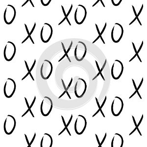 XOXO hugs and kisses seamless pattern.