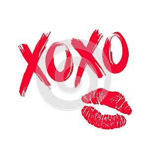 XOXO and lipstick kiss