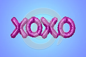 XOXO party balloon on blue