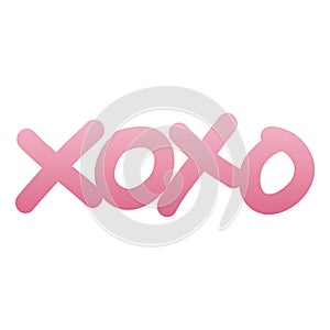 Xoxo Pink Lover Sign Doodle Style Vector Icon