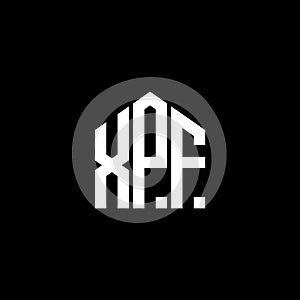 XPF letter logo design on BLACK background. XPF creative initials letter logo concept. XPF letter design