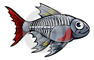 XRay Tetra Fish Cartoon Character