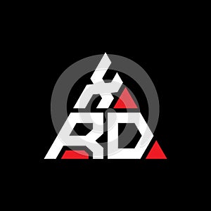 XRD triangle letter logo design with triangle shape. XRD triangle logo design monogram. XRD triangle vector logo template with red