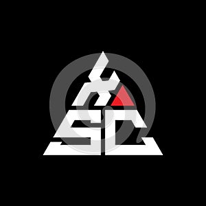 XSC triangle letter logo design with triangle shape. XSC triangle logo design monogram. XSC triangle vector logo template with red