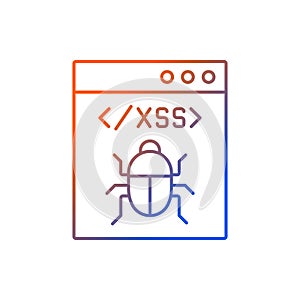 XSS attack gradient linear vector icon