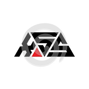 XSS triangle letter logo design with triangle shape. XSS triangle logo design monogram. XSS triangle vector logo template with red