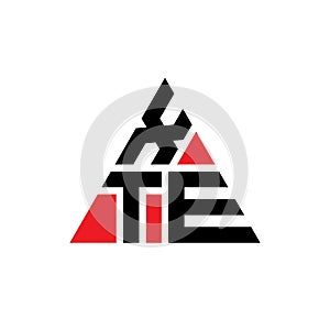 XTE triangle letter logo design with triangle shape. XTE triangle logo design monogram. XTE triangle vector logo template with red