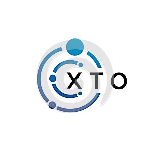 XTO letter technology logo design on white background. XTO creative initials letter IT logo concept. XTO letter design