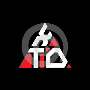 XTO triangle letter logo design with triangle shape. XTO triangle logo design monogram. XTO triangle vector logo template with red