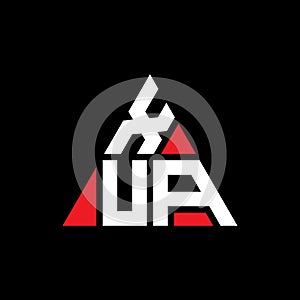 XUA triangle letter logo design with triangle shape. XUA triangle logo design monogram. XUA triangle vector logo template with red photo