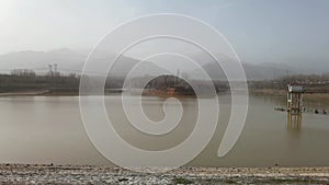 Xujiagou reservoir at the foot of Qinling Mountain