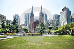 Xujiahui Cathedral ,one of most famous Catholic cathedral in shanghai,China photo