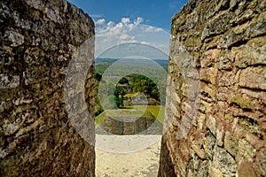 Xunantunich maya site ruins in belize